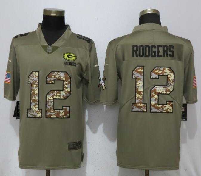Nike Packers 12 Aaron Rodgers Olive Camo Salute to Service Limted Jersey,We sell and wholesale Nike Packers 12 Aaron Rodgers Olive Camo Salute to Service Limted Jersey on line form chian!